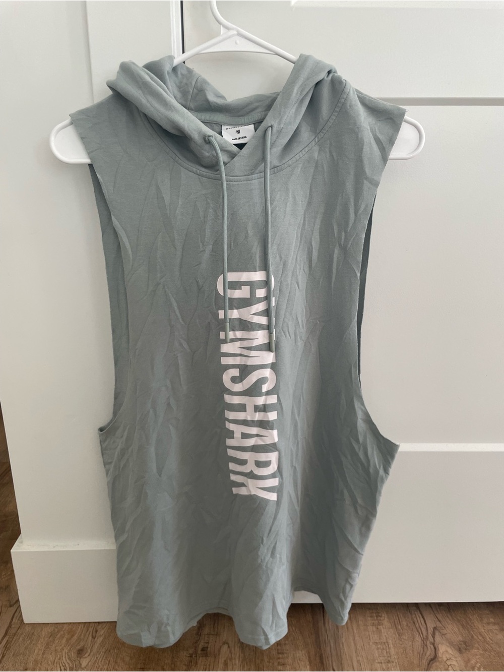 Gymshark Sage Green Sleeveless Hoodie Tank